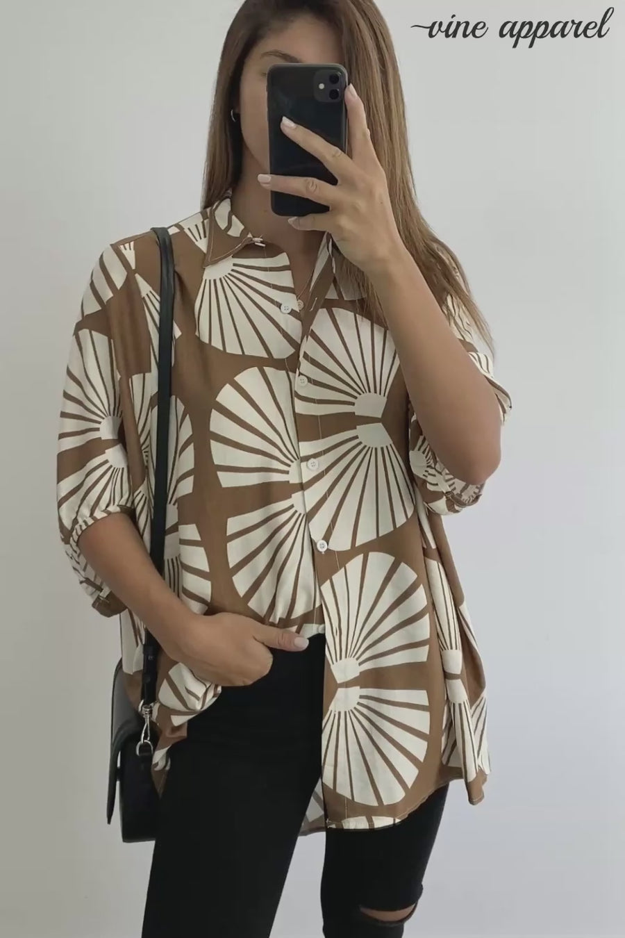 Brown White Print