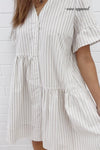 Beige White Stripe