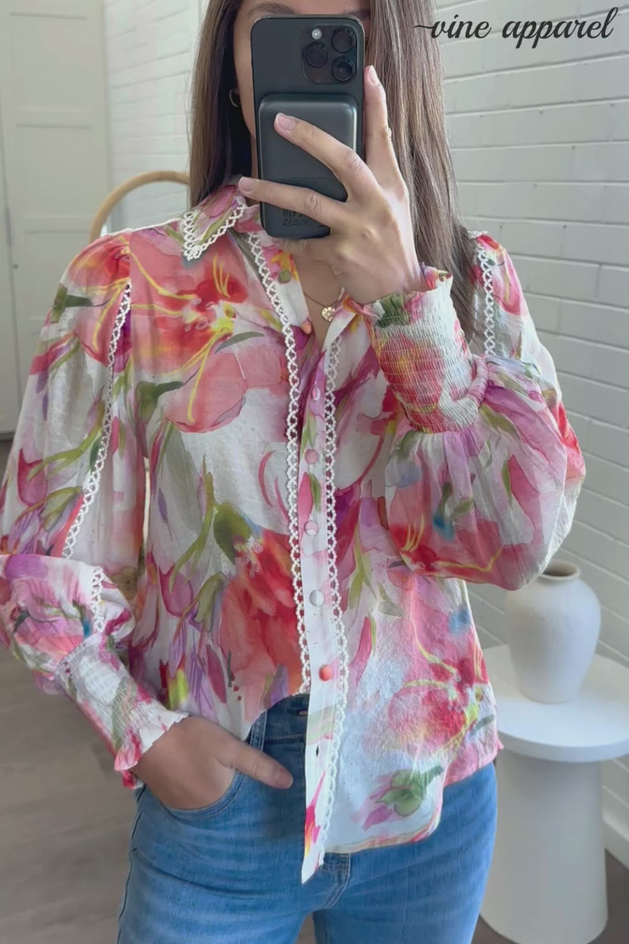 Peach Purple Floral