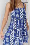 Blue White Print