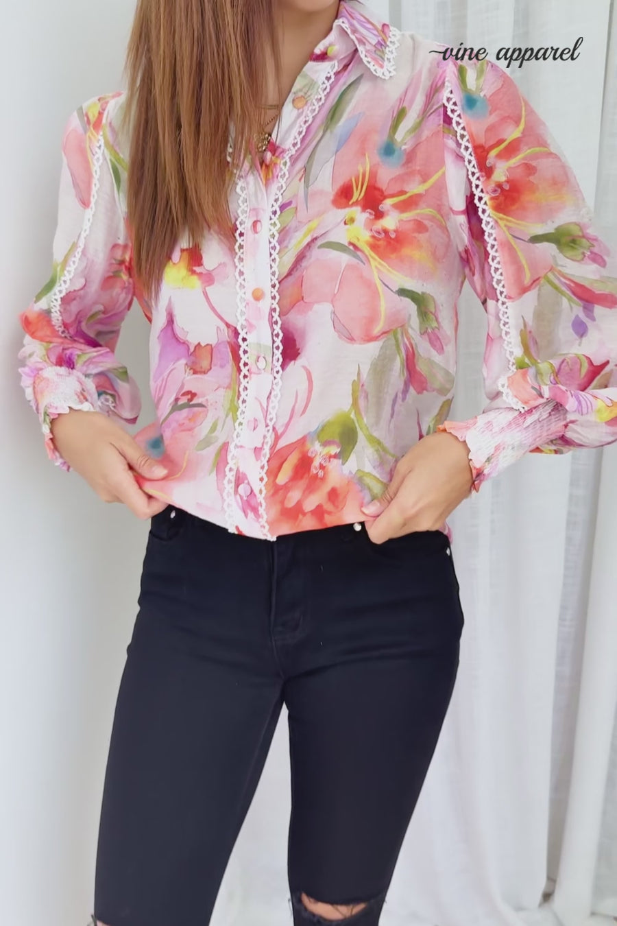 Peach Purple Floral
