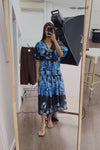 Black Blue Floral