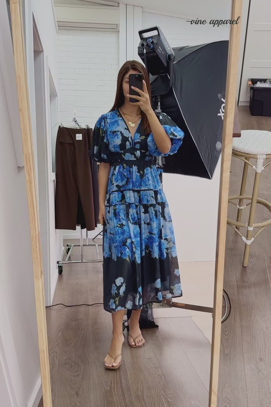 Black Blue Floral