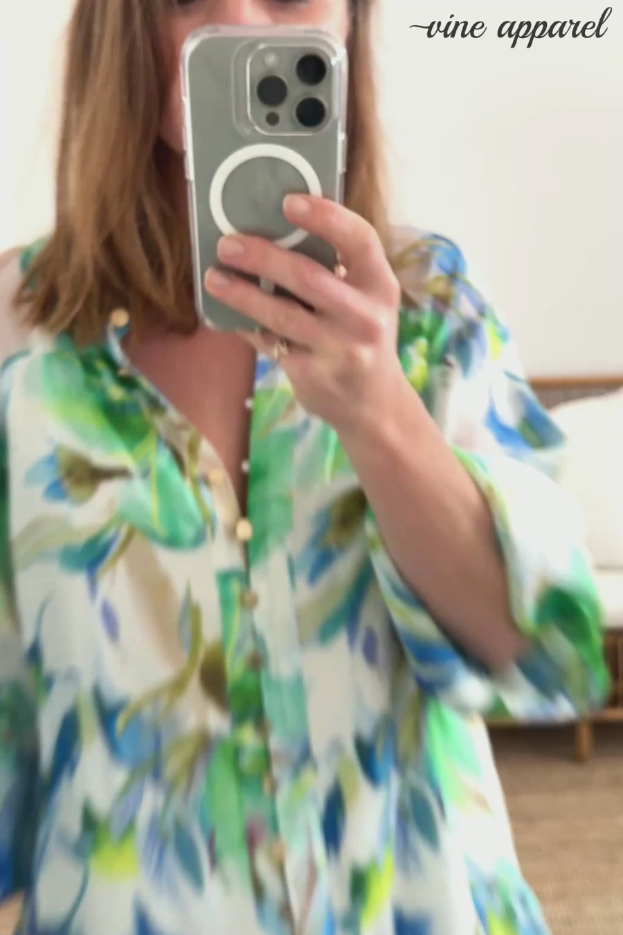 Blue Green Floral