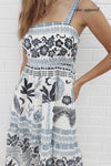 Blue Palm Print
