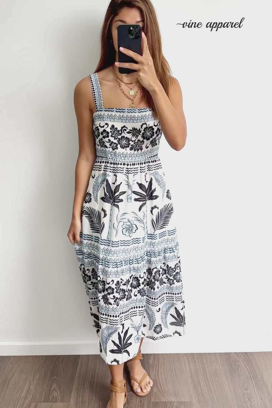 Blue Palm Print