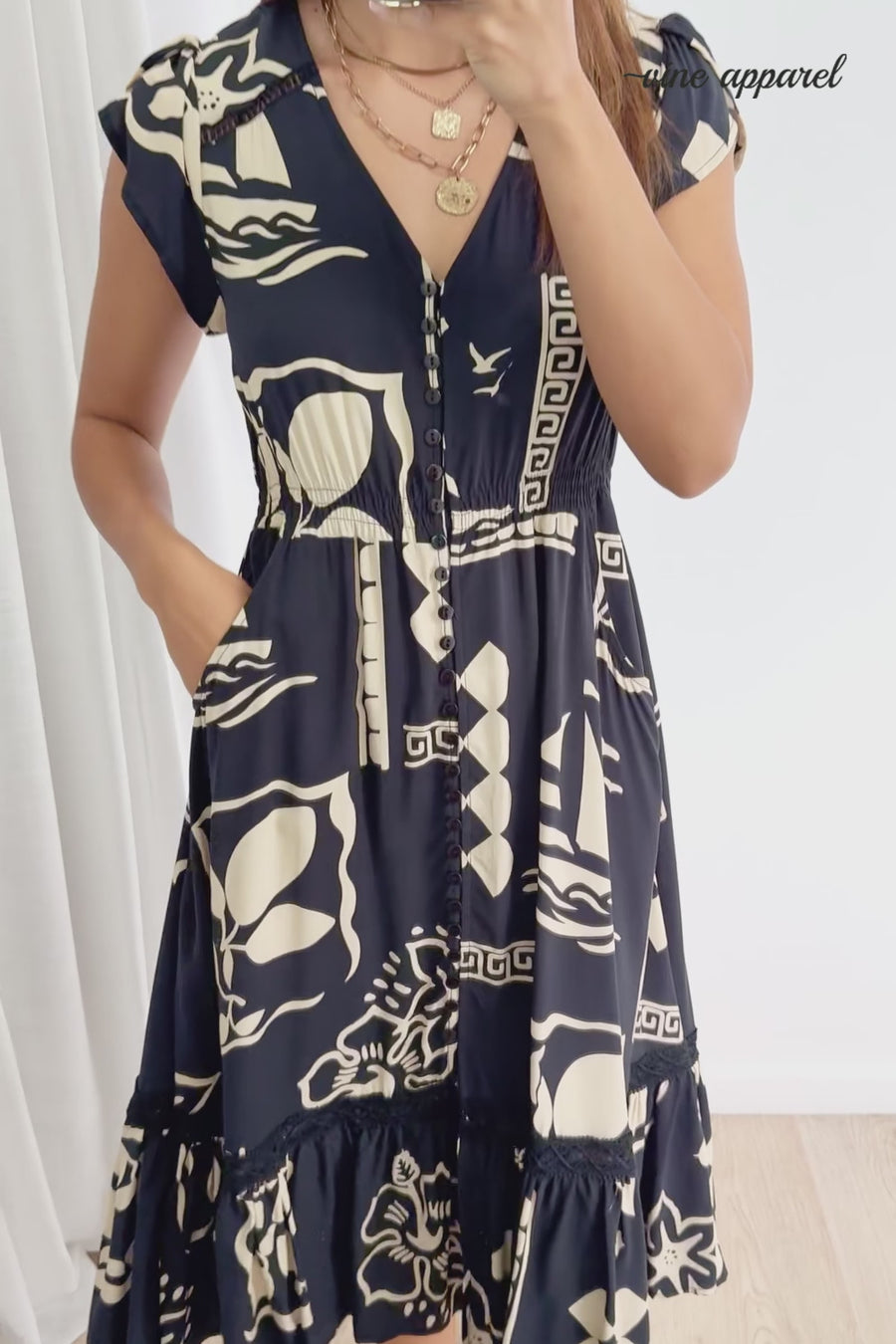 Charcoal Coastal Print