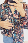Black Blue Floral