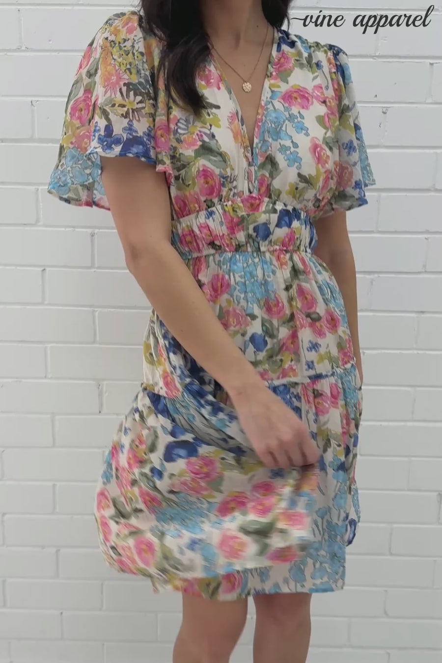 Blue Pink Floral