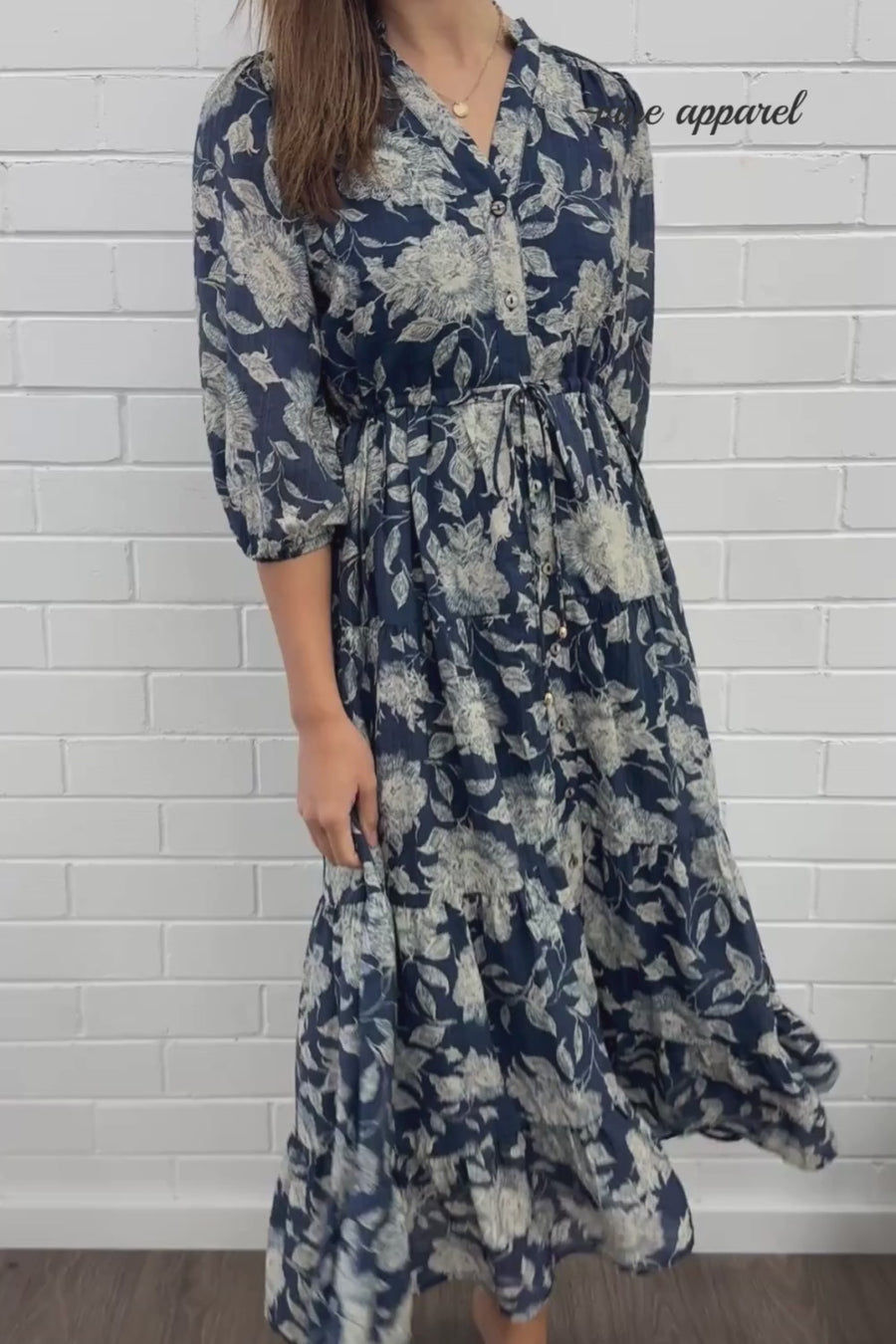 Navy Cream Floral
