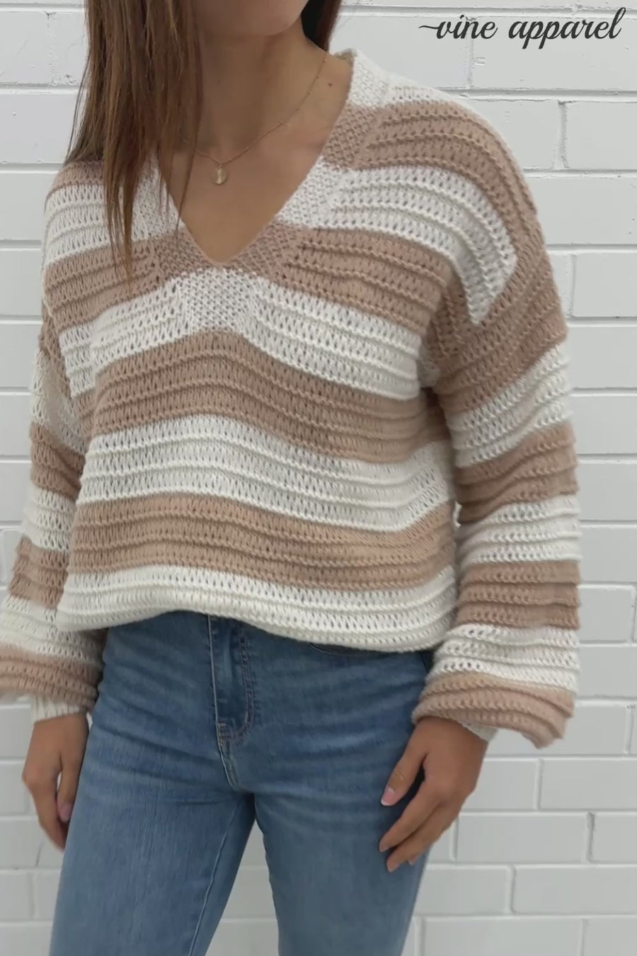 White Beige Stripe