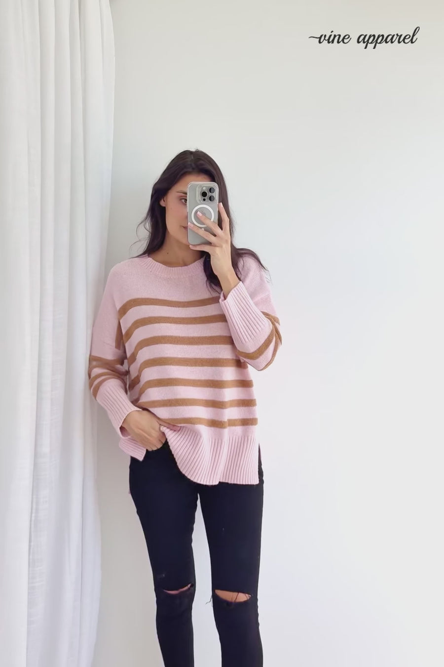 Pink Tan Stripe