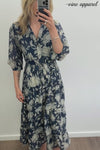 Navy Cream Floral