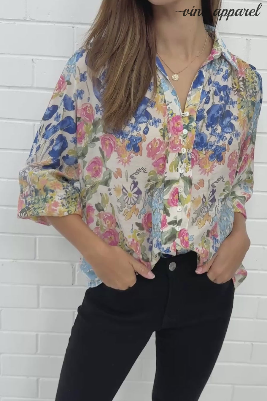 Blue Pink Floral