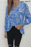 Blue Palm Print