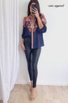 Navy Boarder Paisley