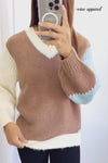 Lennox Knit - Coffee Colour Block