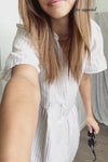Beige White Stripe