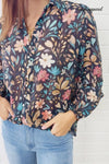 Black Blue Floral