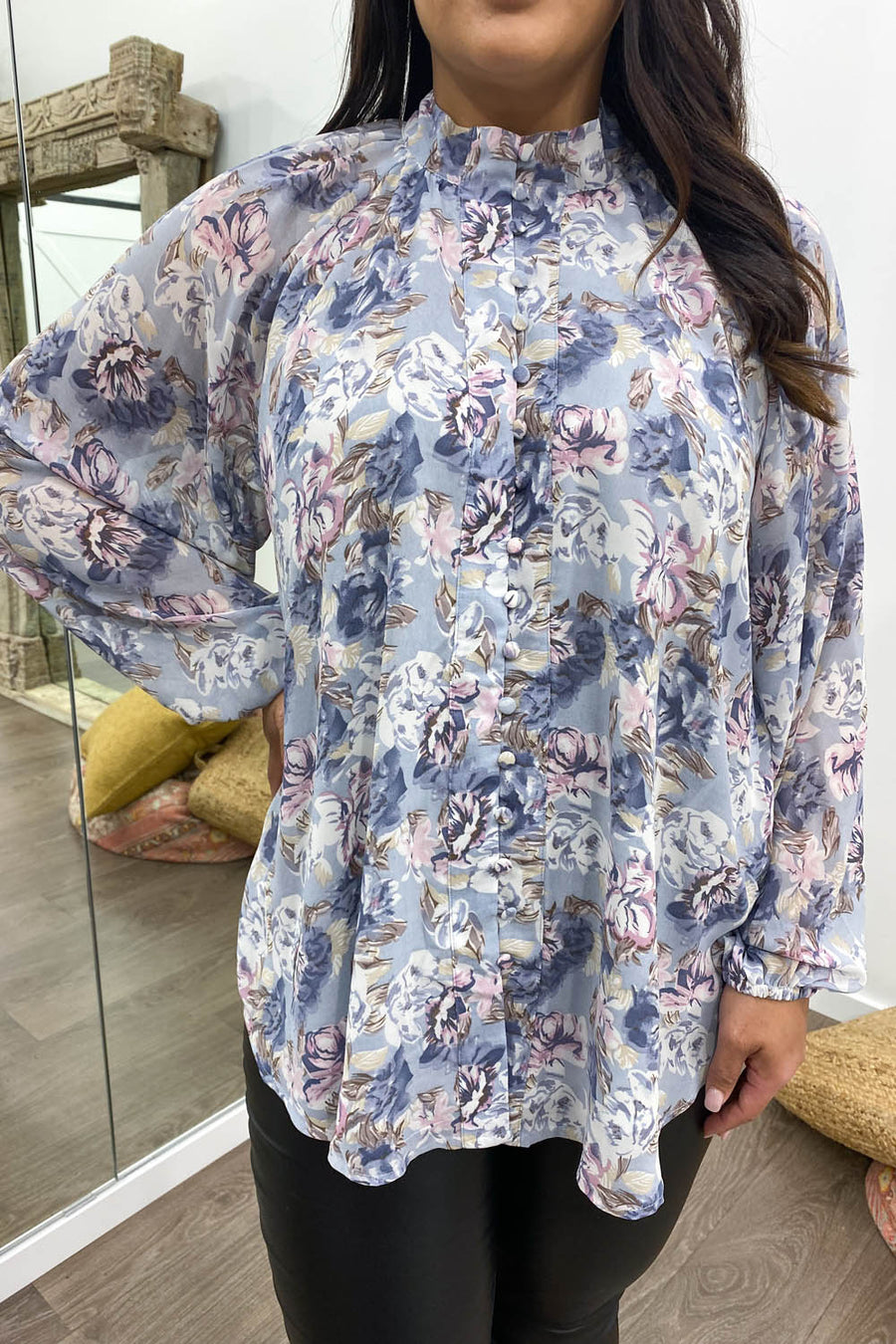 Blue Grey Floral