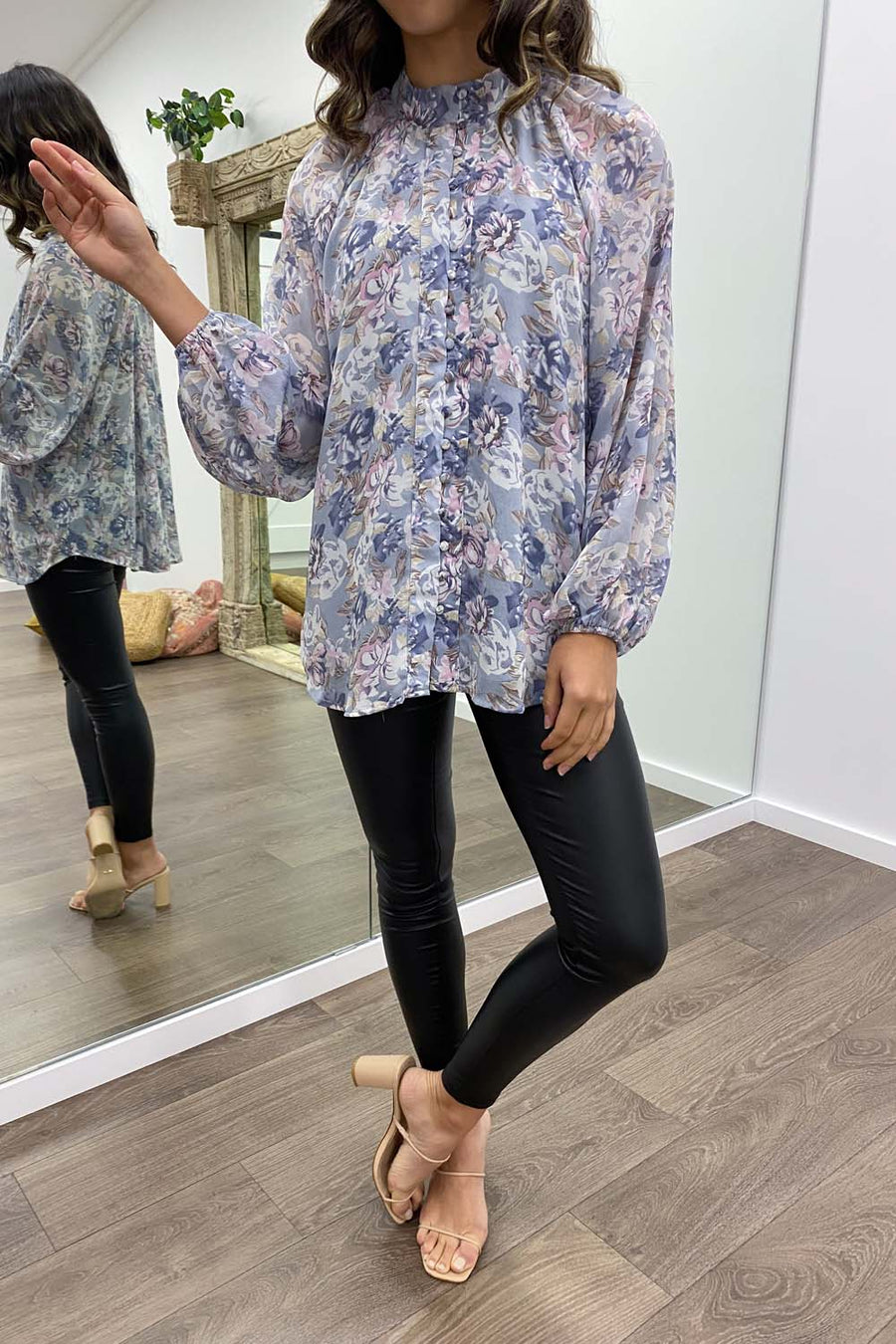 Blue Grey Floral