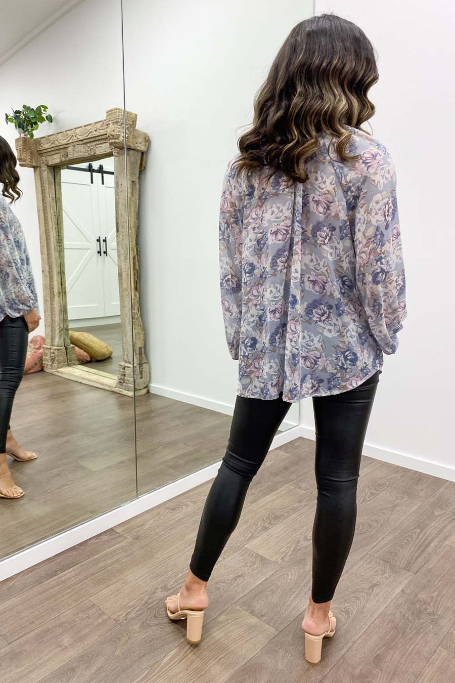 Blue Grey Floral