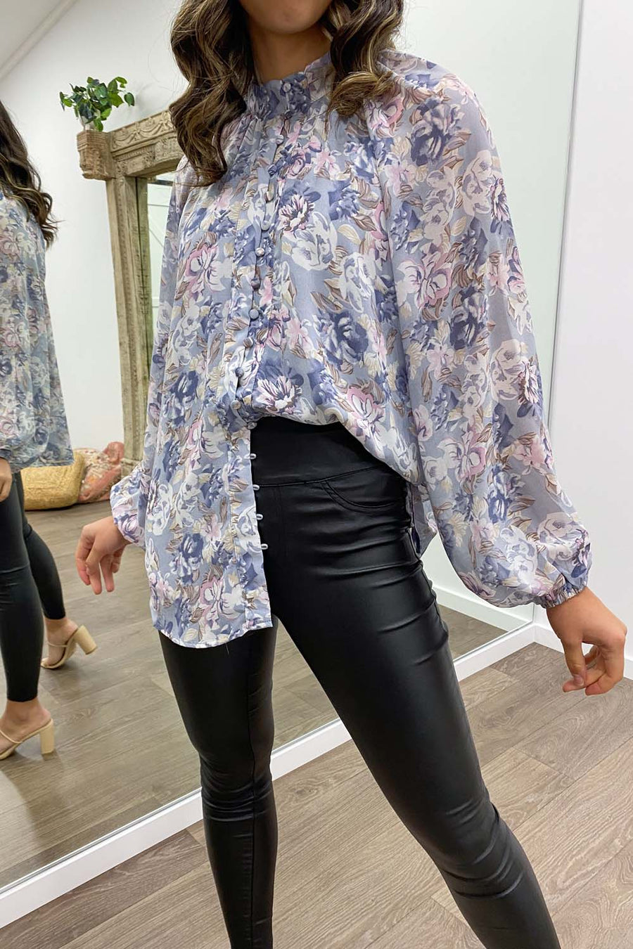 Blue Grey Floral