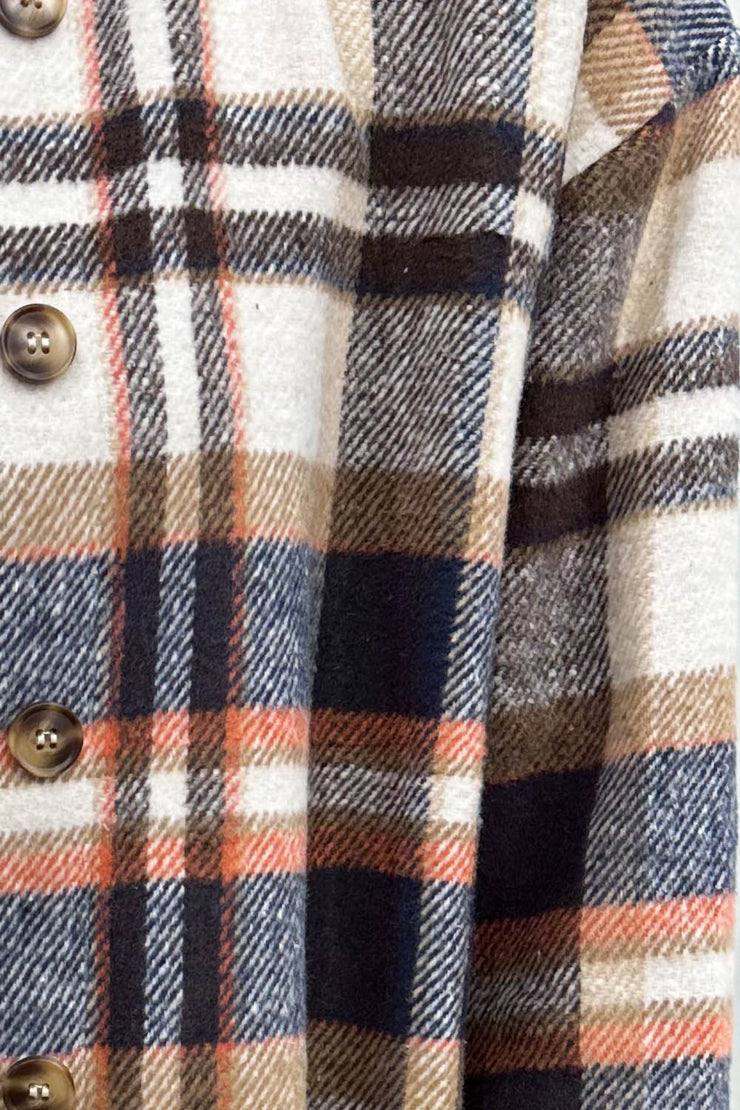 Navy Orange Check