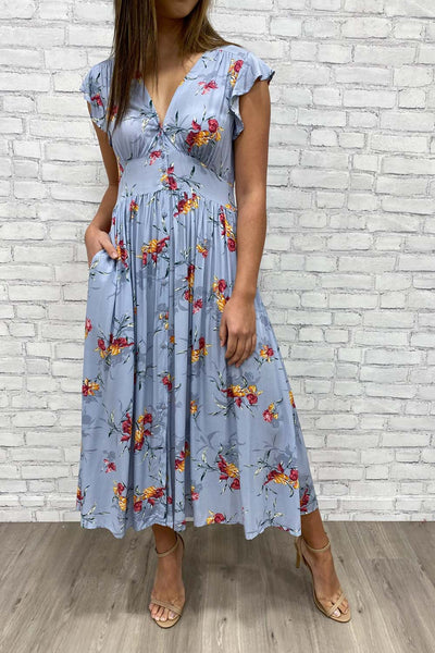 Blue-Grey Floral