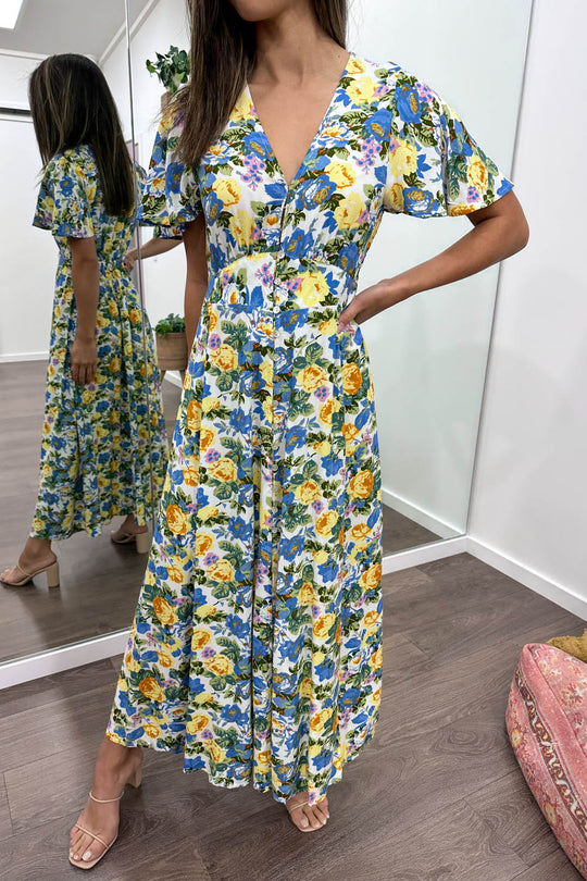 Blue Yellow Floral