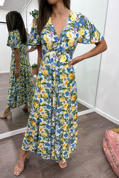Blue Yellow Floral