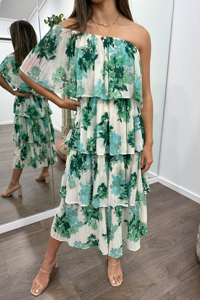 White Green Floral