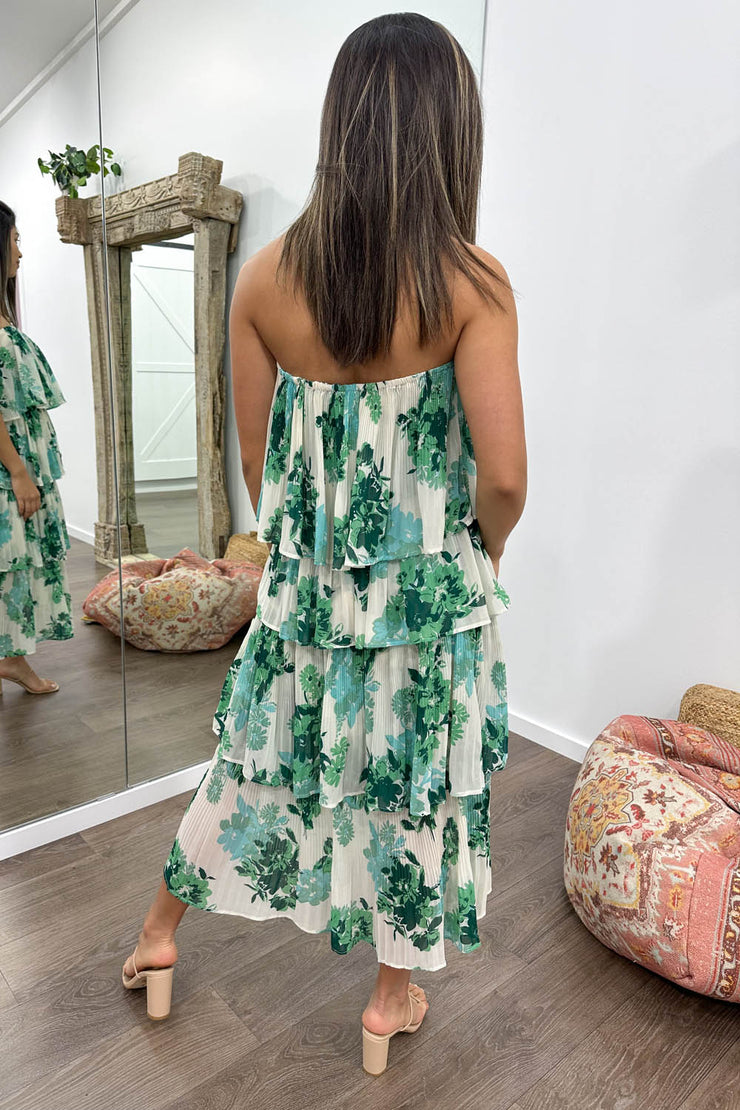 White Green Floral