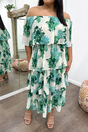 White Green Floral