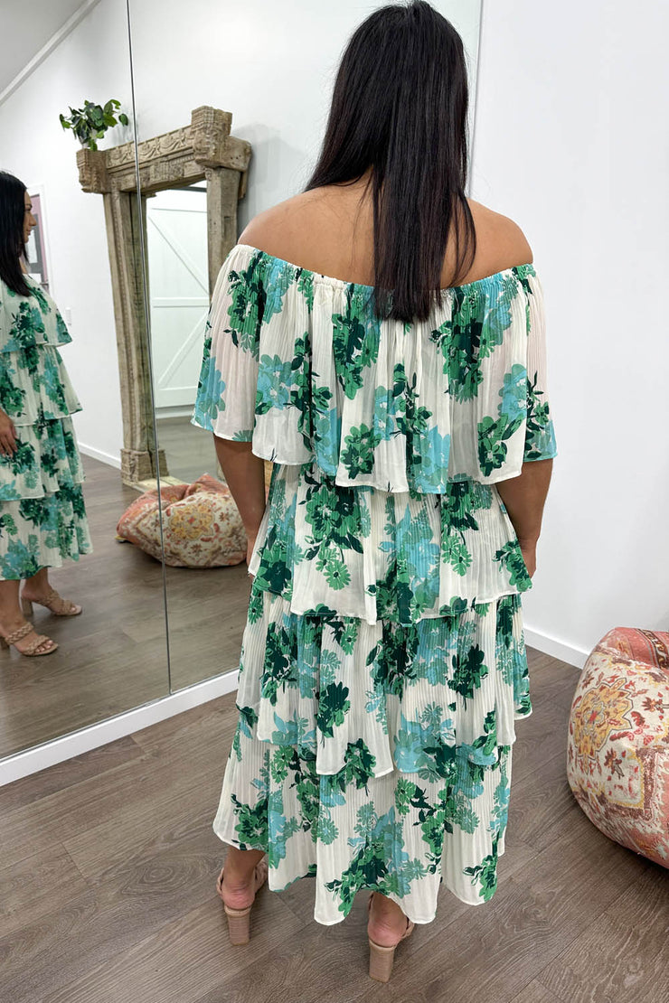 White Green Floral