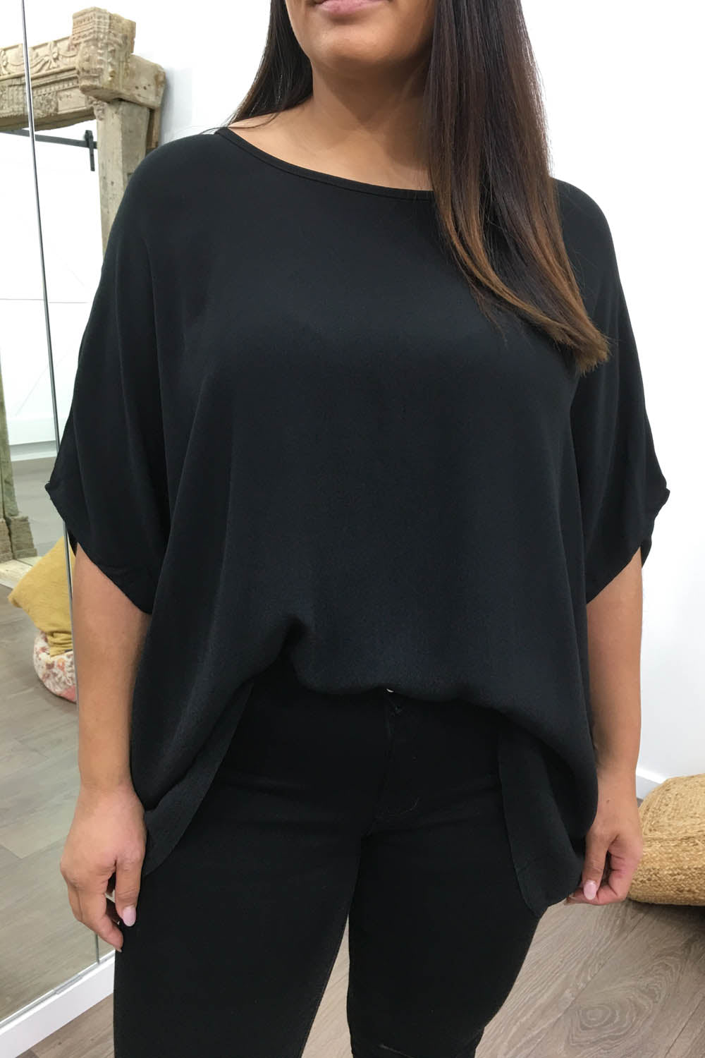 トップス S loop drape tops grey Zara Basic Drape Top – Vine Apparel
